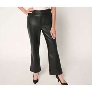 Martha Stewart Size XS Black Cavier Stretch Faux Leather Ankle Pant A706561 NWOT